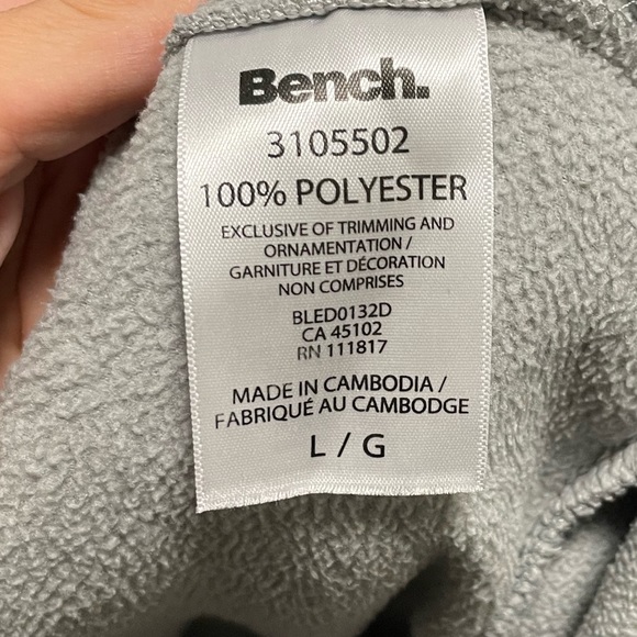 Size L Bench Fleece Hoodie light grey color - Picture 4 of 5